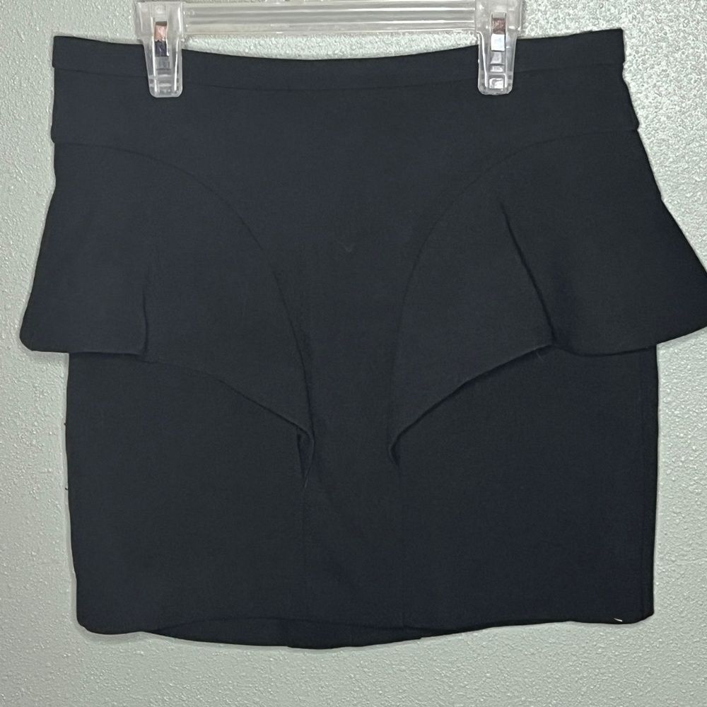 Zara Trafaluc TRF Black Asymmetrical Mini Wiggle Pencil Skirt Large